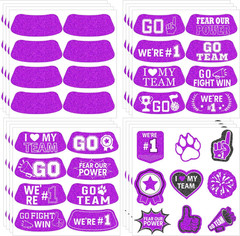Blue Face Glitter Eye Black Stickers, 36PCS Football Baseball Eye Stickers, Brea