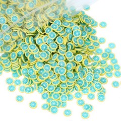 Polymer Clay Slices, 100g Yellow Blue Lemon Slice Fruit Art Slices, Yellow Blue