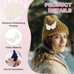 Plush Angel Wings for Craft, 30Pairs Mini Angel Wings (Beige White, 3″x1.6″)