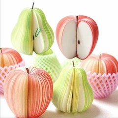 2PCS/Set Cute Fruit Memo Pad Apple Pear Shaped Note Paper School Supplies DIY