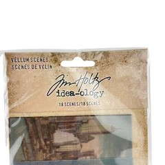 Tim Holtz Idea-ology Vellum Scenes Scrapbooking Transparent Postcards 18 Pieces