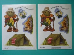SUZY’S ZOO Stickers (2) Loose Complete Sheets Corky Turtle Hiking/Camping