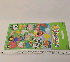 Vintage Sandylion Prismatic Farm Sticker Sheet Animals Barn Tractor Cow NEW
