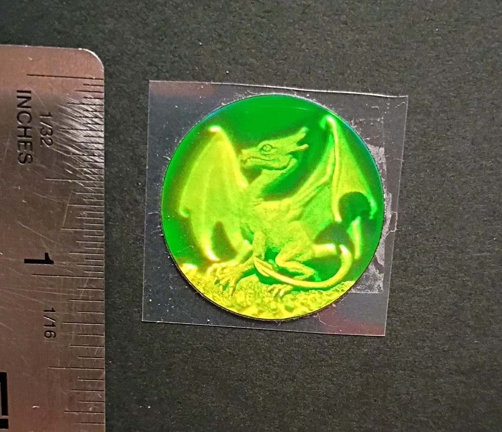 Vintage Stickers 3D Holographic Dragon Sticker Polaroid VERY RARE HTF