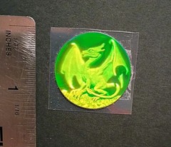 Vintage Stickers 3D Holographic Dragon Sticker Polaroid VERY RARE HTF