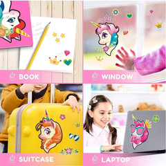 48 PCS Unicorn Stickers, Party Favors for Kids, Make a Face Sticker Sheets