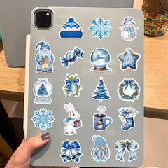 50PCS Winter Aesthetic Stickers, Cute Blue Christmas Stickers for Kid Teen Adult