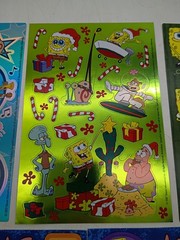 Vintage 2002 Sandylion Mylar Sticker Sheet LOT B SpongeBob SquarePants Patrick