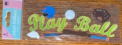 Jolees PLAY BALL Title Baseball Bat Field Base Helmet Sports Scrapbook Stickers