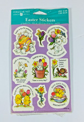 American Greetings Easter Bunny Chick Stickers 4 Pages Forget Me Not VTG 90’S+++