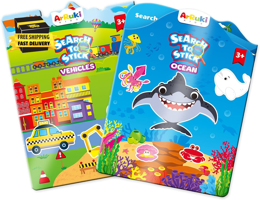 Reusable Jelly Sticker Books for Toddlers, 3D Waterproof Sticker Books, Travel T