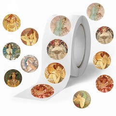 500 sheets/roll Retro Beauty Art Stickers Decorative Envelope Seals Stationery S