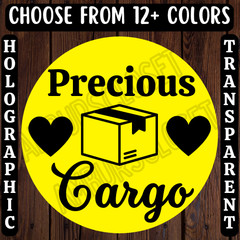 40 SHIPPING STICKERS 2″ ROUND LABELS SEALS PRECIOUS CARGO HANDLE CAREFULLY