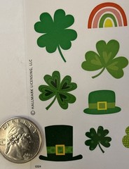 ST.PATRICKS DAY Stickers(20pc) Hallmark•Clover•Shamrock •Rainbow•Card Making•