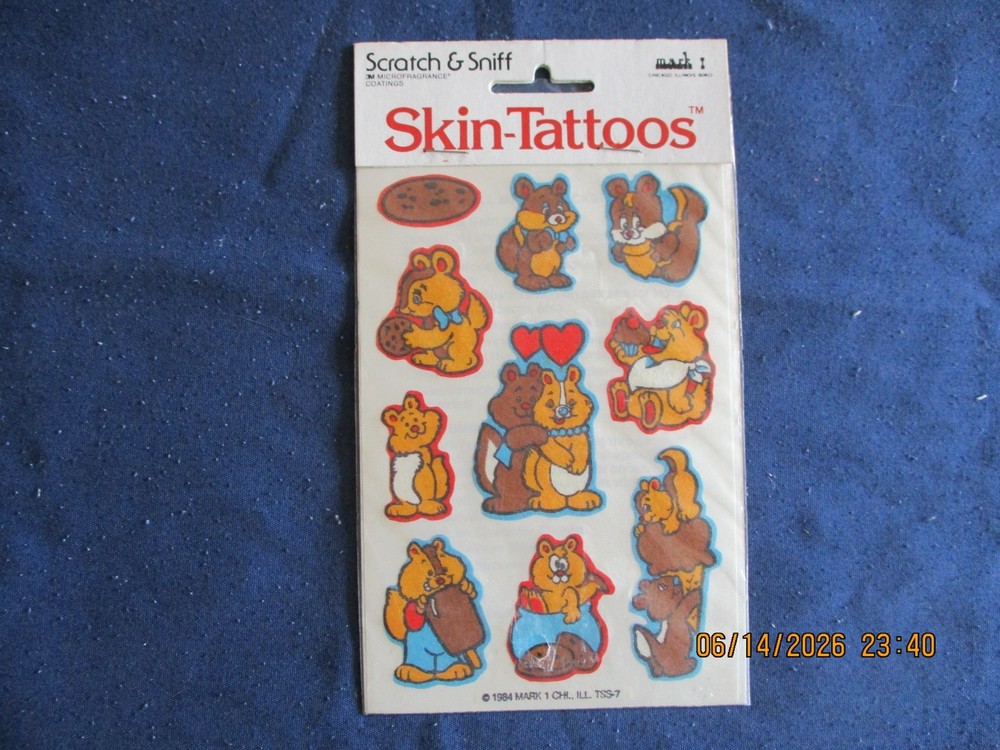 SCRATCH AND SNIFF SKIN TATTOOS SQUIRRELS