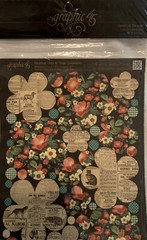 Graphic 45 Raining Cats & Dogs Cardstock Flowers Plaid Floral