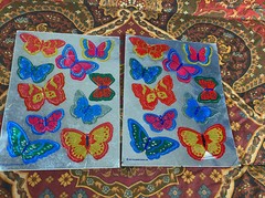 HALLMARK RAZZLE DAZZLE FOIL BUTTERFLY SEALS STICKERS Vintage 1981