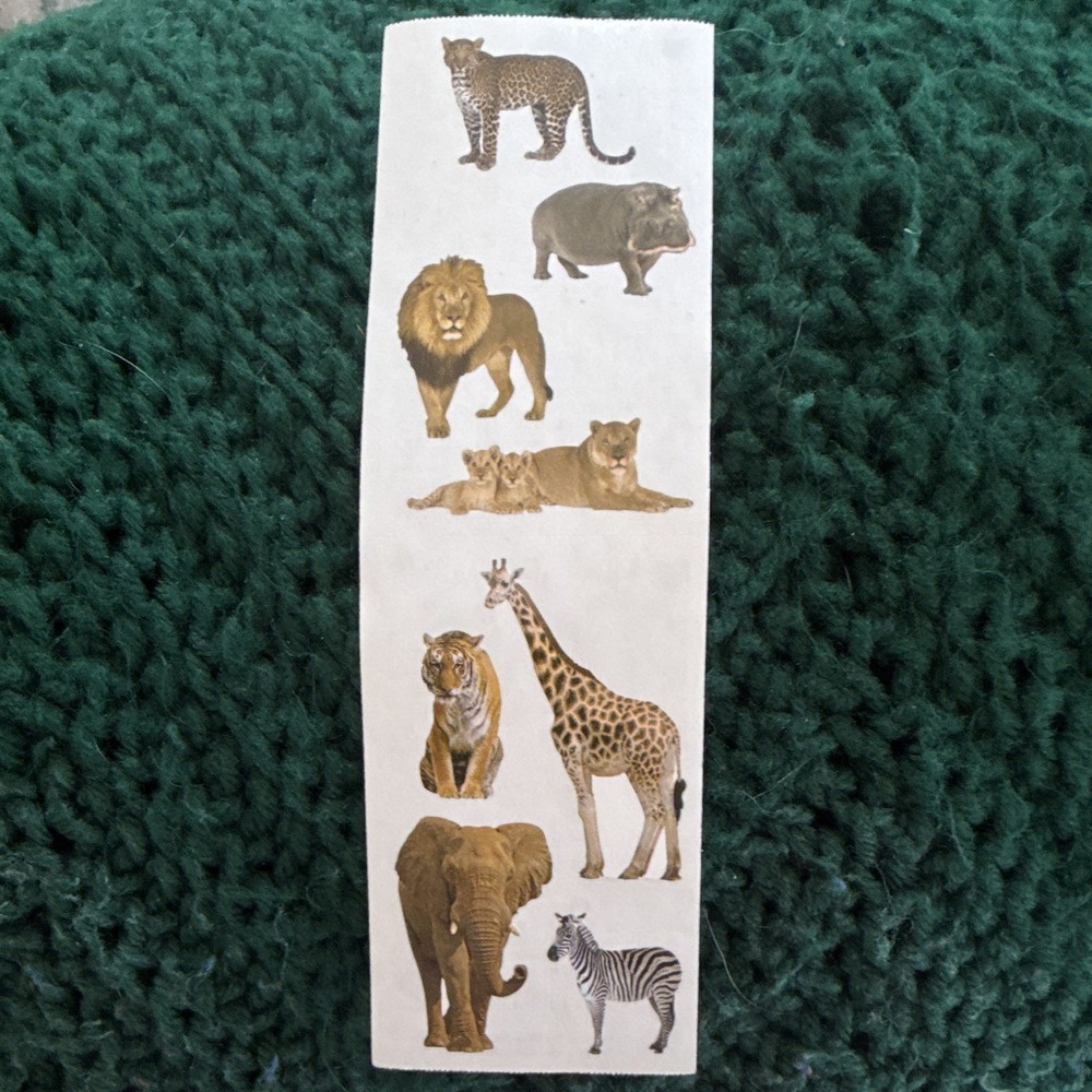 Zoo Animal Scrapbooking Stickers Multicolor Animals & Insects Theme Strip