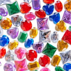 Vibrant Assorted Adhesive Jewel Gems — 100-Pack for Crafts & Celebrations