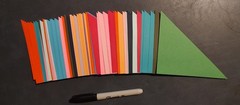 Huge Lot of Scrapbooking Pre-Cut Triangles – solids and patterns – 2 sizes