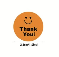 500 pcs Sticker Roll 1 Inch Color Cartoon Happy Smile Thank you Self Adhesive