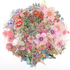 Gilding Flower Stickers 240 Pieces – Glitter Watercolor Transparent Stickers …
