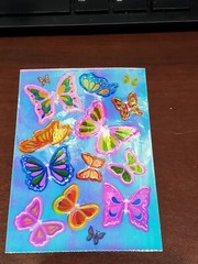 RARE Sandylion Mother of Pearl Mini Maxi BUTTERFLIES beautiful sheet 3½x4¾”