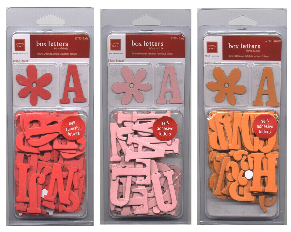 ChatterBox Chipboard Box Letters Alphabets Scrapbook Craft Card Making 1.5″