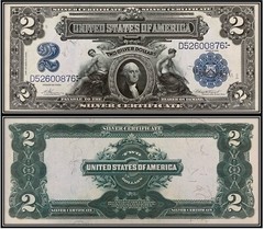 $2 Two Dollar 1899 Silver Certificate (US CURRENCY STICKERS) (Lot Of 2)