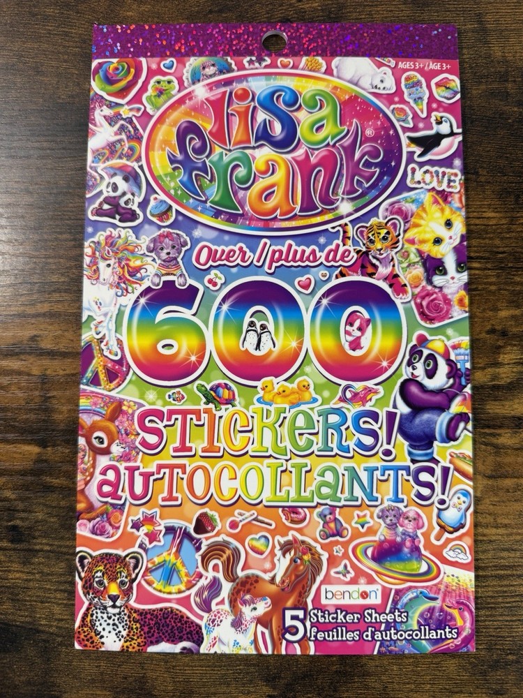 Lisa Frank Sticker Book 5 Sticker Sheets 600 Stickers Bendon New Booklet