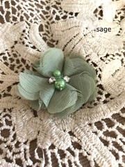 DIY Chiffon Fabric Flower with Pearls and bling Rhinestone Embellishment Craft