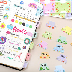 48 Pieces Adhesive Monthly Tabs Planner Stickers, 24 Month Tabs and 24 Blank Tab