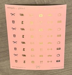 NEW Simply Gilded Heart Icons – Dates Pink Sticker Sheet SG 2021 Stickers