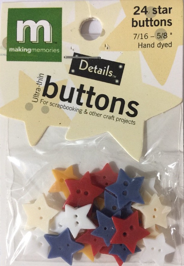 STAR VARIETY ULTRA-THIN BUTTONS(24pc)Making Memories•Asst. Sizes 7/16″-5/8″