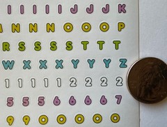 RAINBOW ALPHABET Stickers (5-3/4”x 8”)Sanrio•Letters •Numbers•Words•Card Making•