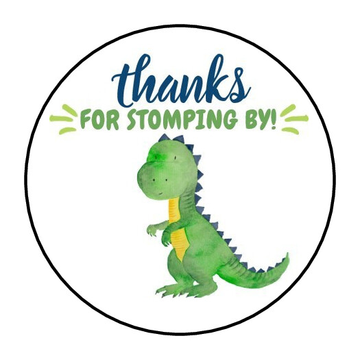 30 1.5″ THANK YOU DINOSAUR PARTY ROUND ENVELOP SEALS STICKERS FAVOR LABELS