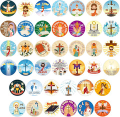 600Pcs round Jesus Stickers – Christian Religious Art for Kids and Adults