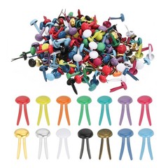 500 PCS Paper Brass Fasteners Colorful Split Pins Mini, Multicolor, 4.5 x 8 mm