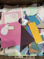 HUGE LOT Scrapbooking Paper Scraps and supplies 12″x12″x8″ BOX B1