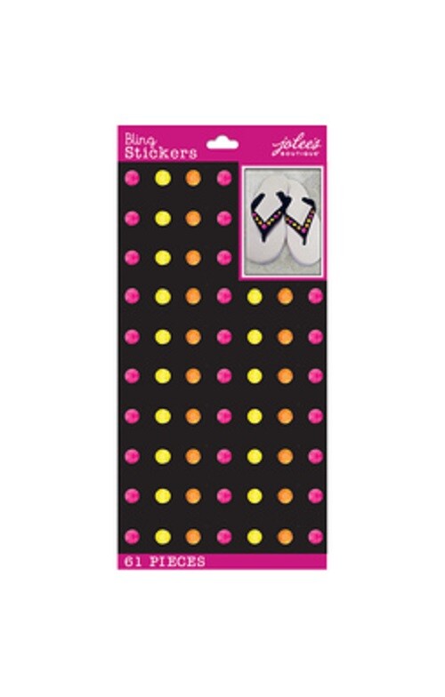 Crafts Jolee’s Stickers Neon Bling Bright Pink Orange Yellow Dots Repeats