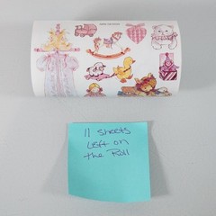 Vintage NRN Designs Baby Girl Toy Sticker Roll Lot of 11 Sheets