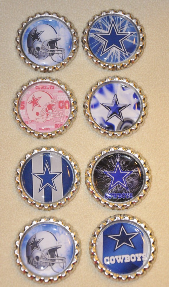 8 «DALLAS COWBOYS» FLAT BOTTLECAPS! party favors,hairbows