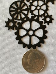 SMALL GEAR Die-Cuts(3pc)Steampunk •Cogs•Sprocket•Earthtone•Machine •Antique•Spin