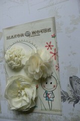 CREAM 3 Pk Mixed Layered Designs Pack Fabric Chiffon 45-70mm across Manor House