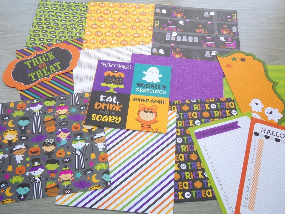 Doodlebug Design Halloween Cardstock 6×6 Scrapbook Junk Journal Die Cuts Sticker