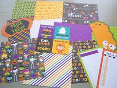 Doodlebug Design Halloween Cardstock 6×6 Scrapbook Junk Journal Die Cuts Sticker