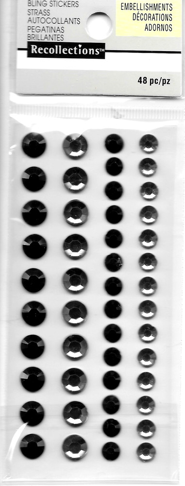 Gems Black Gray Grey Rhinestones Rhinestone Gem Bling Recollections Stickers