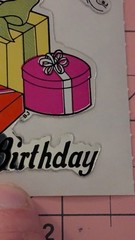 Vintage Stickers BJ Foil Mylar Happy Birthday Balloons Presents 1 Mod 3″X 3″