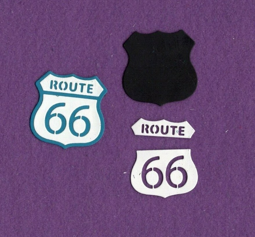 ROAD SIGN # 2 ROUTE 66 die cuts scrapbook cards