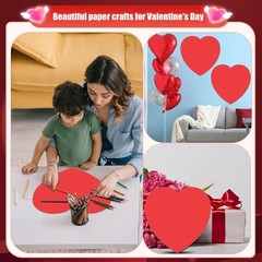 36 Large Valentines Day Heart Cutouts – 12 Inch Paper 36, Red